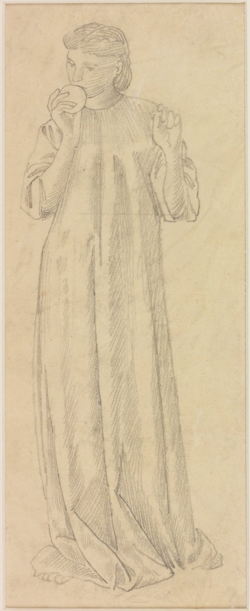 Weibliche Figur mit Apfel von Edward Burne-Jones