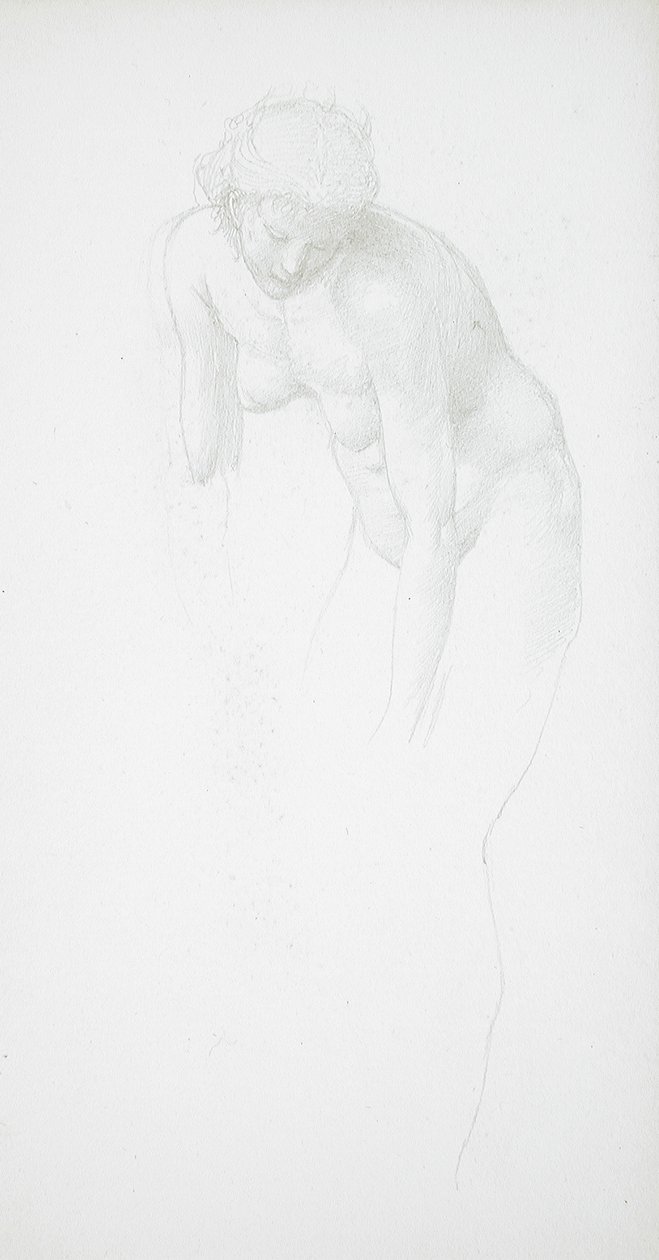 Sich bückender weiblicher Akt von Edward Burne-Jones