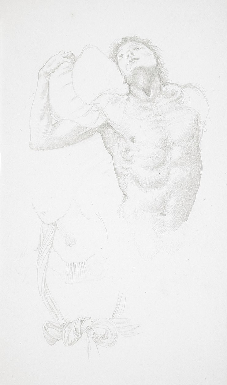 Männlicher Akt mit Kissen von Edward Burne-Jones