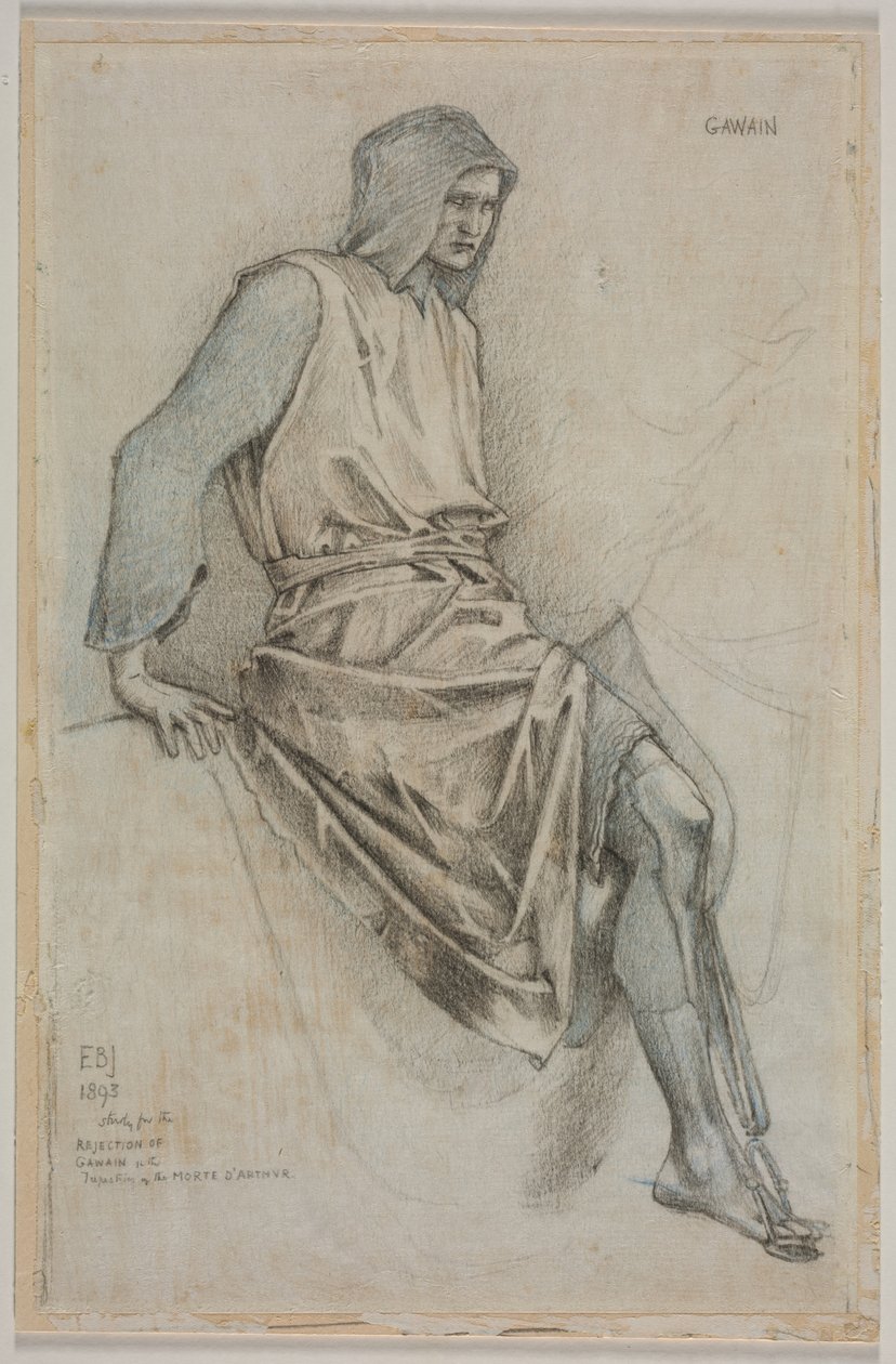 Studie für das Scheitern von Gawain aus den Heiligen Gral Wandteppichen von Edward Burne-Jones