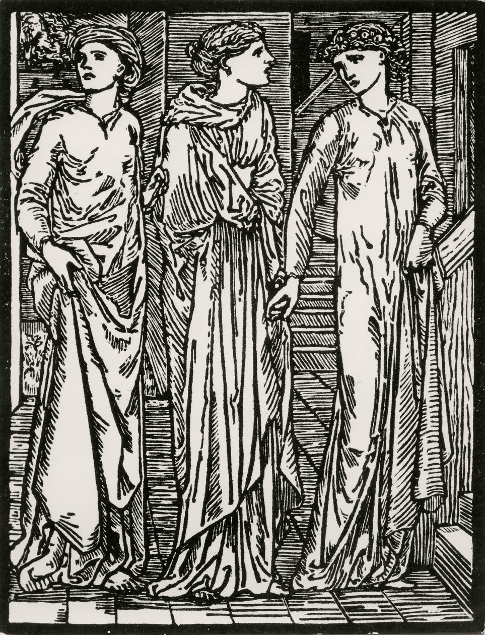Erster Besuch der Schwestern von Edward Coley (after) Burne Jones