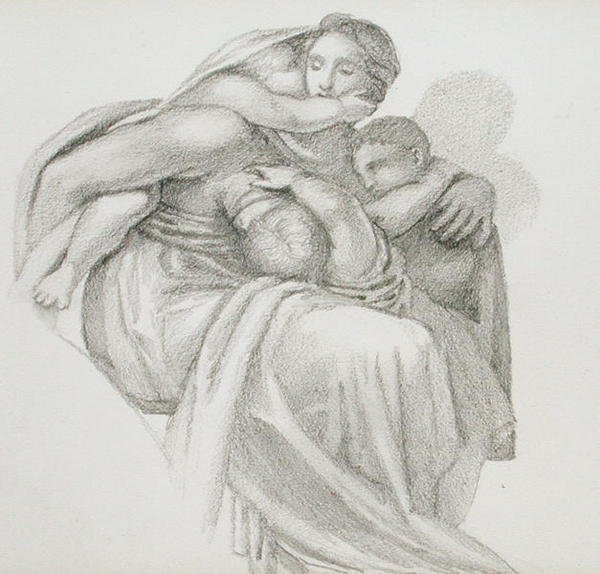 Mutter und drei Kinder von Edward Coley Burne Jones