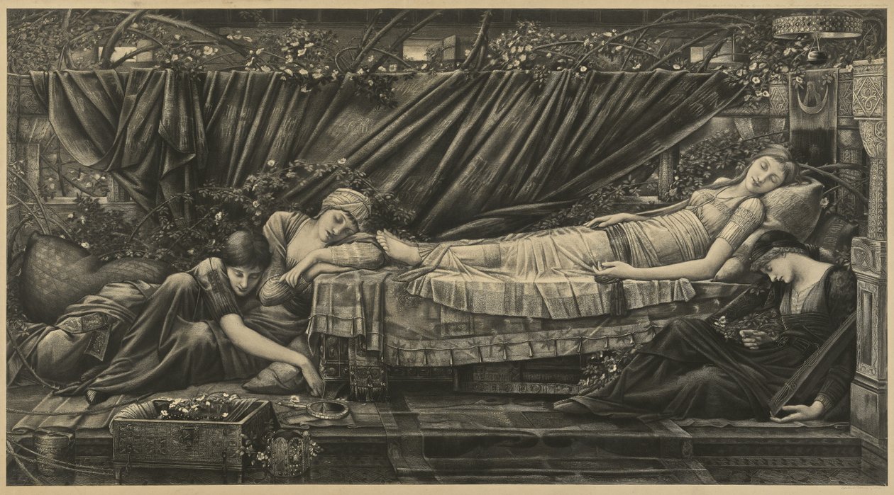 Die Rosenlaube von Edward Coley Burne-Jones