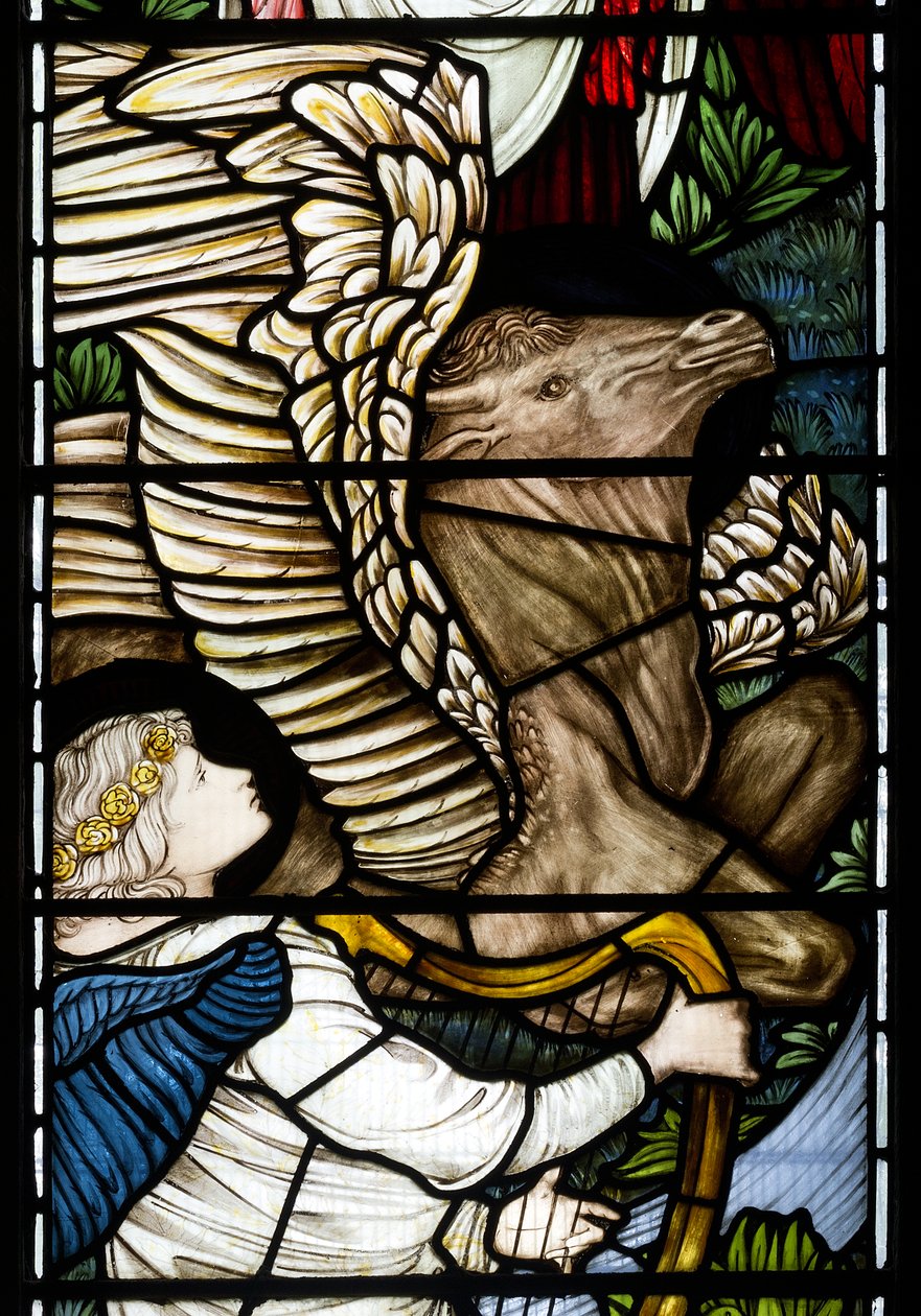 Engel und Stier (Detail), Flüsse des Paradieses, 1875 von Edward Burne Jones