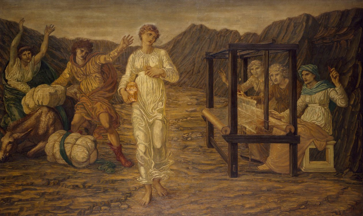 Cupid und Psyche - Palace Green Wandgemälde - Psyche von Venus die Aufgabe gestellt von Edward Burne Jones