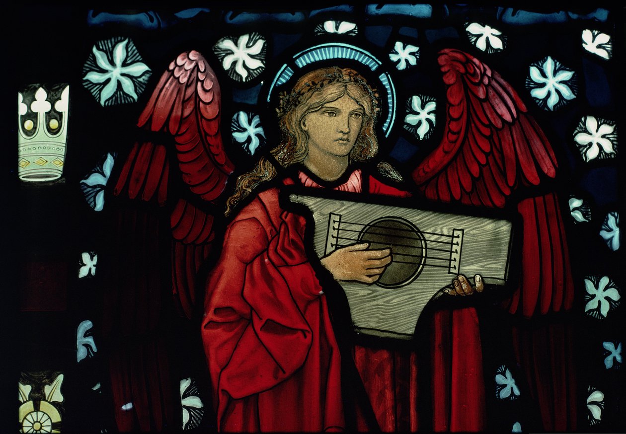Detail des Engelmusikers, hergestellt von William Morris und Co., 1882 (Detail) von Edward Burne Jones