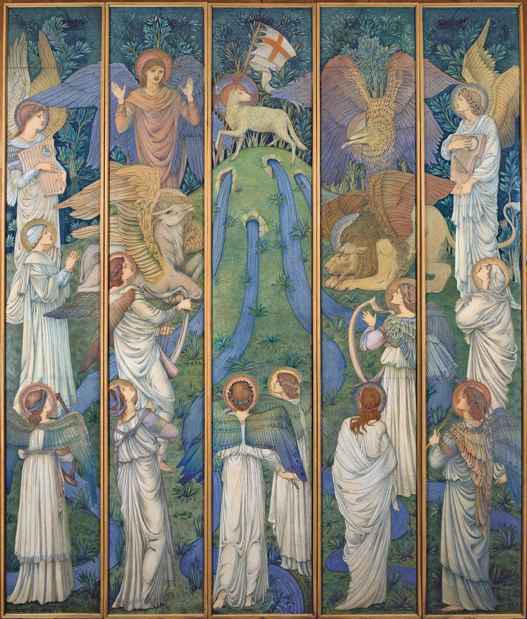 Paradies, mit der Anbetung des Heiligen Lammes, ca. 1875-80 von Edward Burne Jones