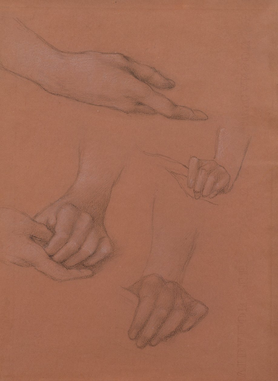 Studien von Händen für das Porträt von Mary Gaskell von Edward Burne Jones