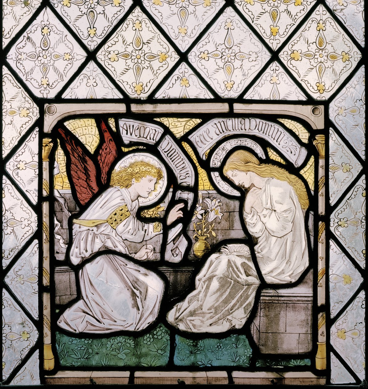 Die Verkündigung (Detail aus dem Ostfenster) von Edward Burne Jones