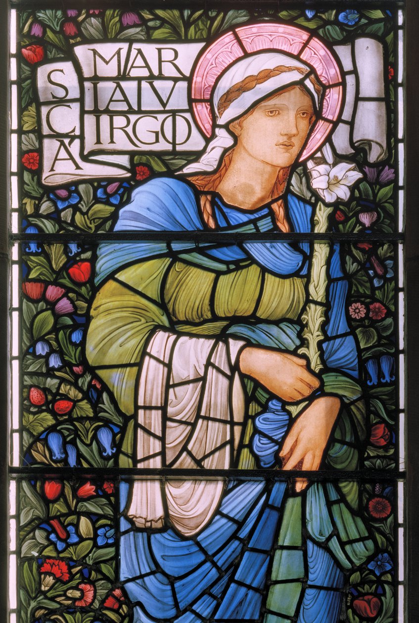 Die Jungfrau Maria, Ostfenster, 1880 von Edward Burne Jones