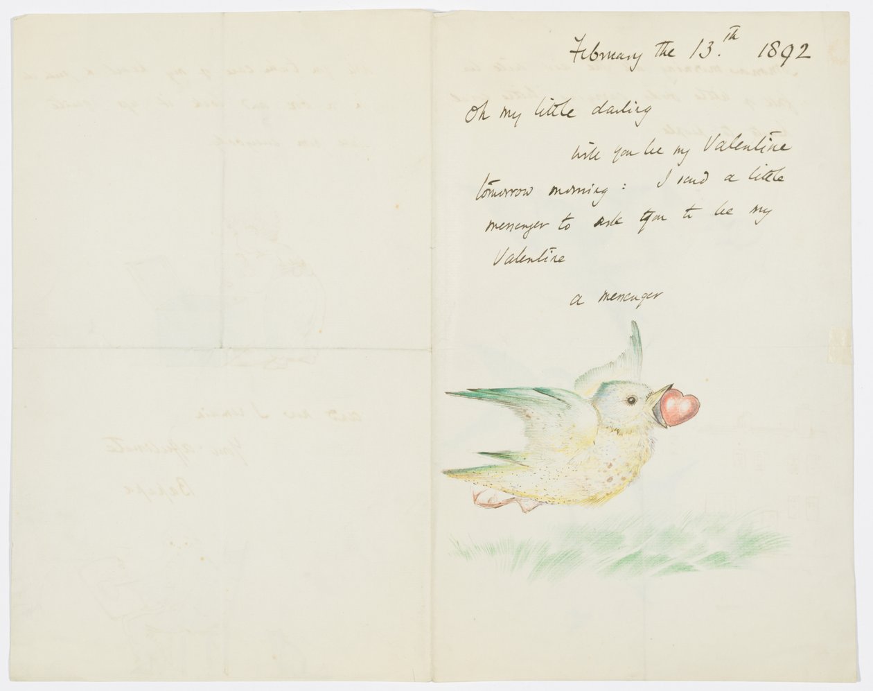 Valentinsbrief an die Enkelin des Künstlers, Angela Thirkell, 13. Februar 1892 von Edward Burne Jones