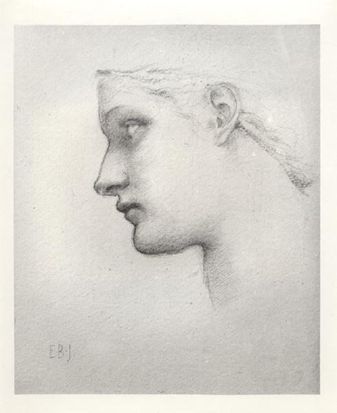 Variantenstudie für den Kopf der Königin in Laus Veneris von Edward Burne Jones