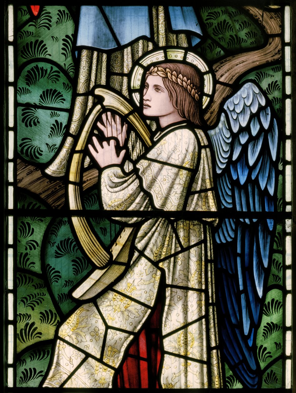 Engel des Paradieses, Engel Musiker (Detail, 1902-1914) von Edward Coley and Dearle Burne Jones