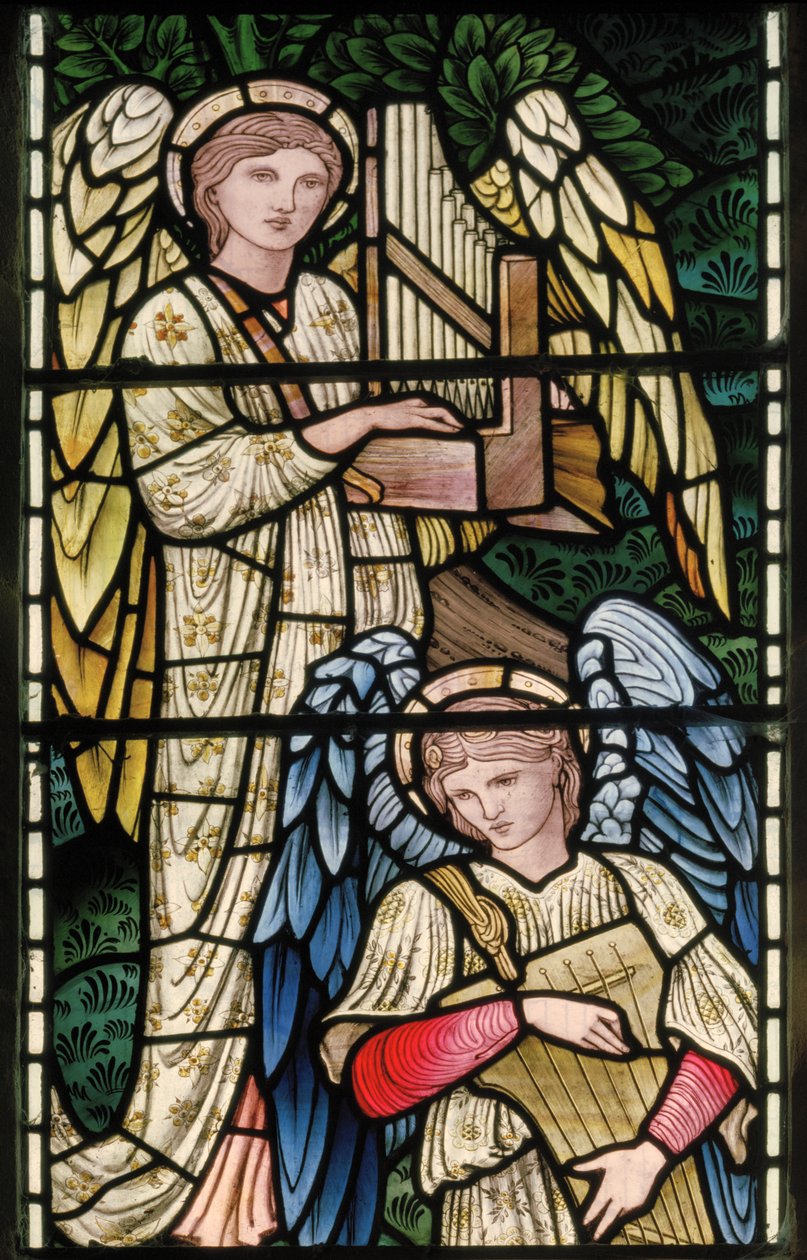 Engel des Paradieses, Engel Musiker (Detail, 1902-1914) von Edward Coley and Dearle Burne Jones