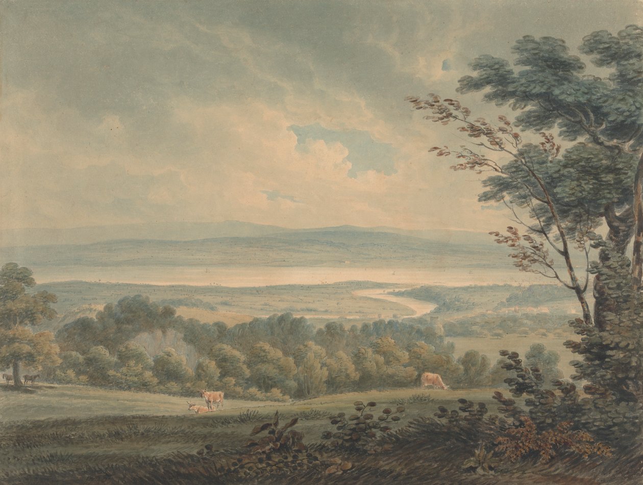 Das Zusammentreffen der Flüsse Severn und Wye, nahe Chepstow von Edward Dayes