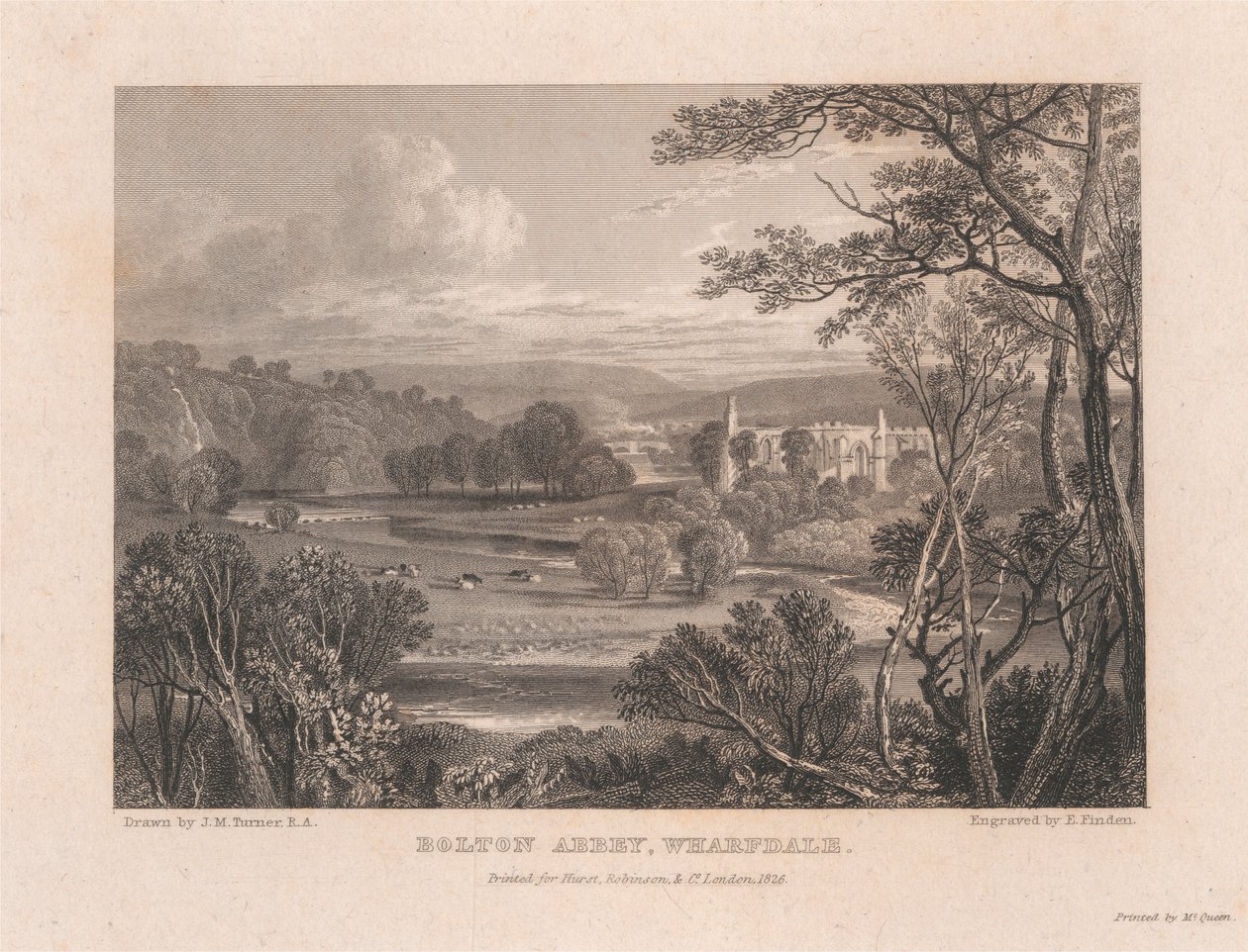 Bolton Abbey, Wharfdale von Edward Francis Finden