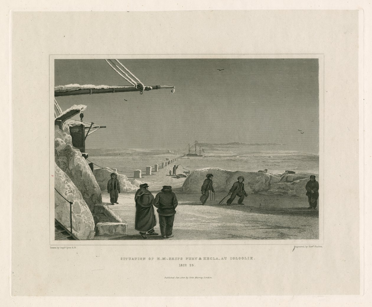 Lage der HM-Schiffe Fury und Hecla bei Igloolik von Edward Francis Finden