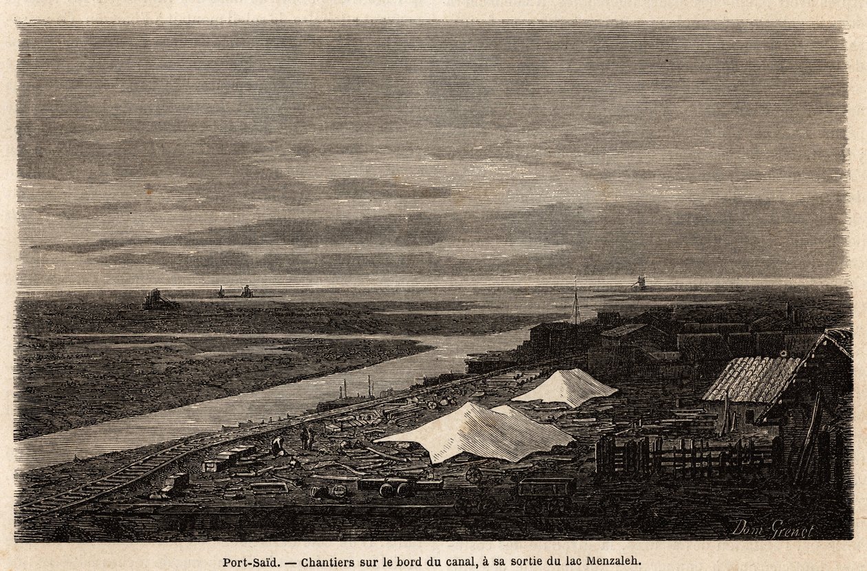 Werften von Port Said, am Rand des Suezkanals von Edward Grenet