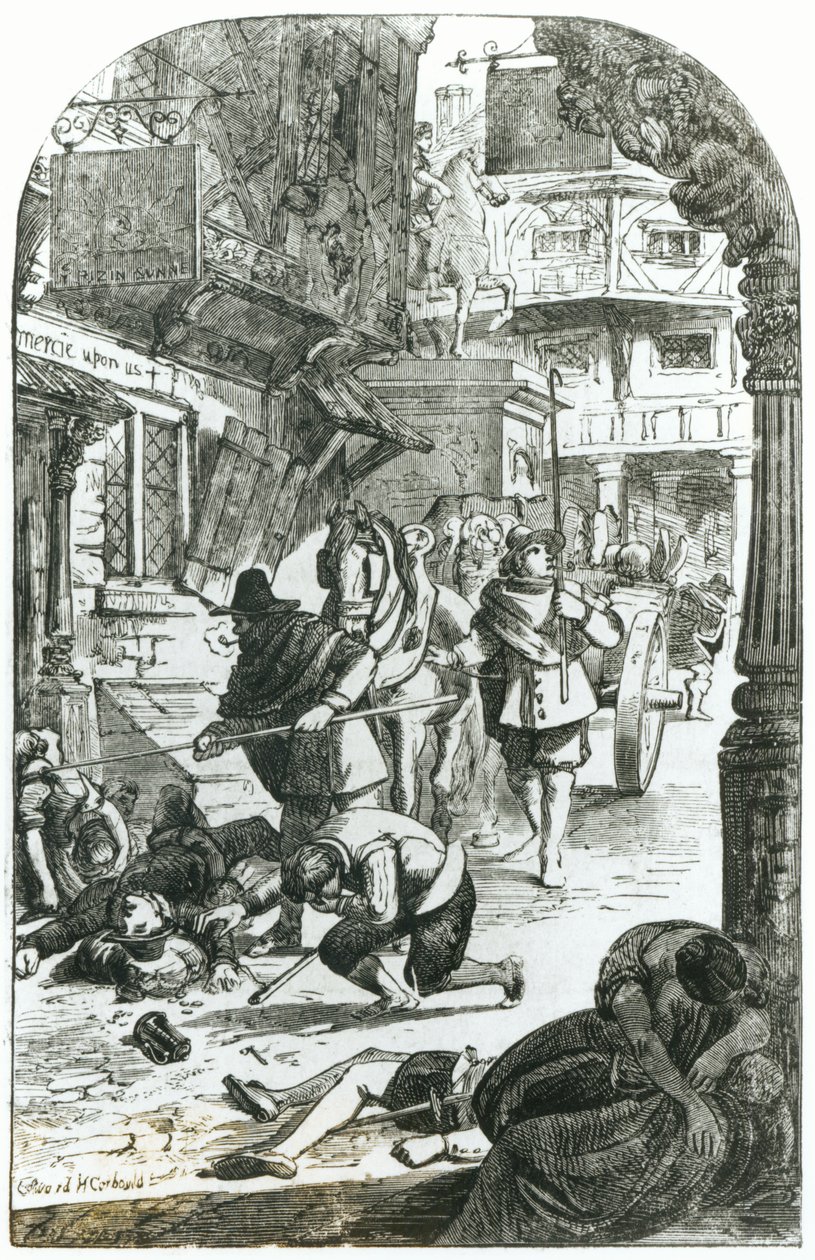 Die Große Pest von London im Jahr 1665 von Edward Henry Corbould
