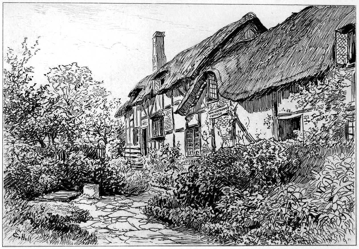 Anne Hathaways Cottage in Shottery, Stratford-upon-Avon, Warwickshire, 1885 von Edward Hull