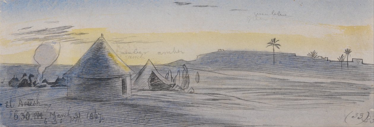 El Areesh, 18:30 Uhr, 31. März 1867 von Edward Lear