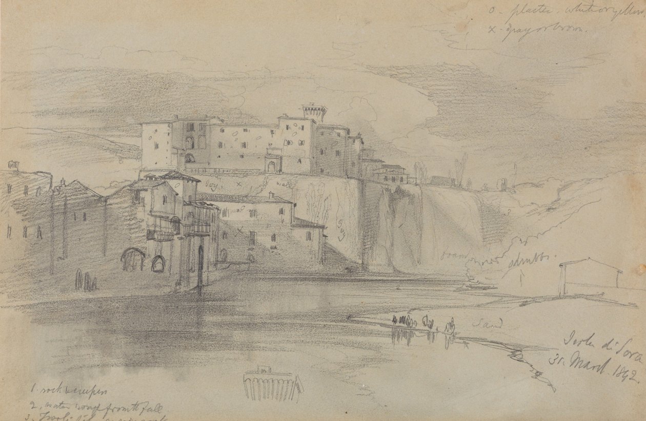 Isola di Sora, 31. März 1842 von Edward Lear