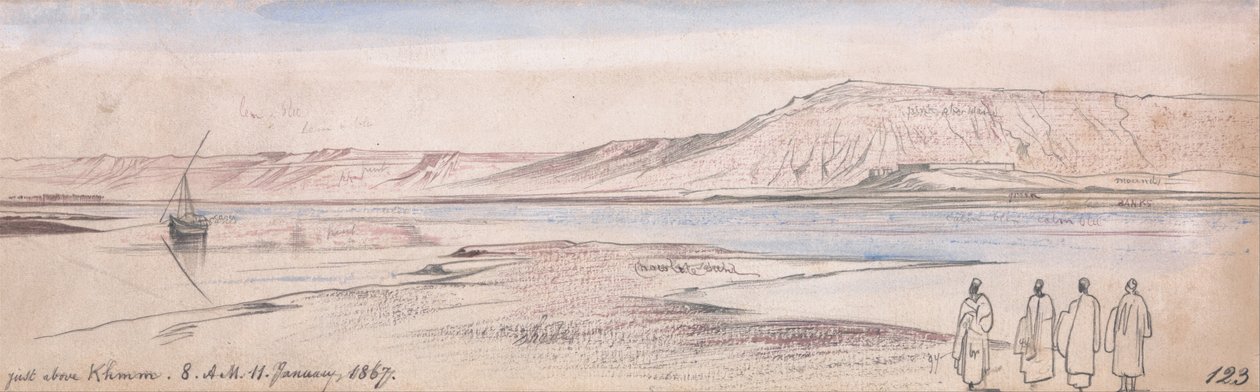 Knapp über Ekhmim von Edward Lear