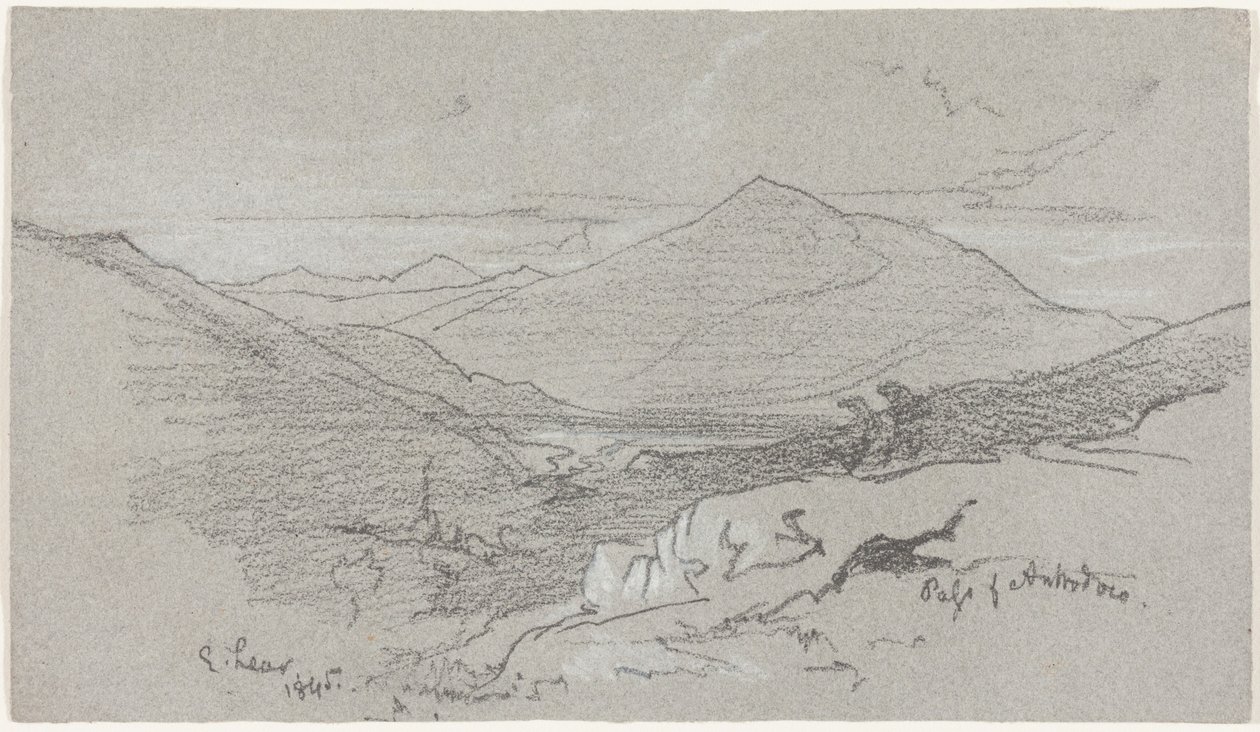 Bergblick von Antrodoco von Edward Lear