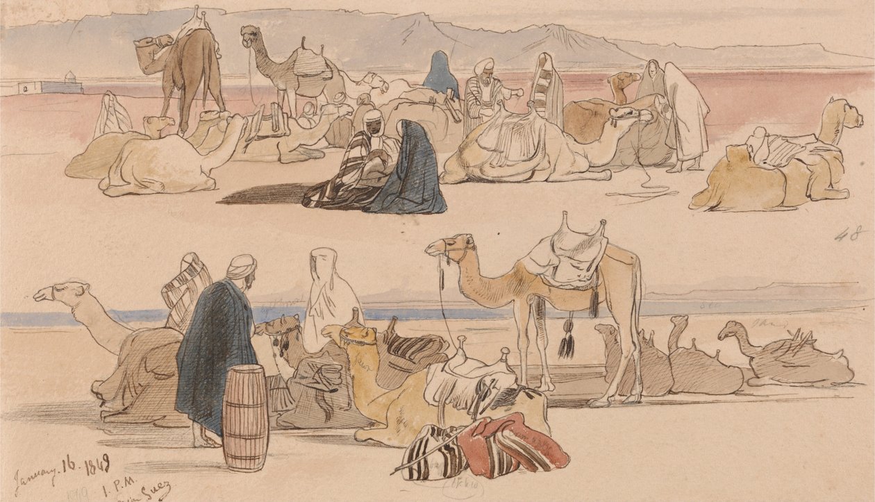 In der Nähe von Suez, 16. Januar 1849, 13:00 Uhr von Edward Lear