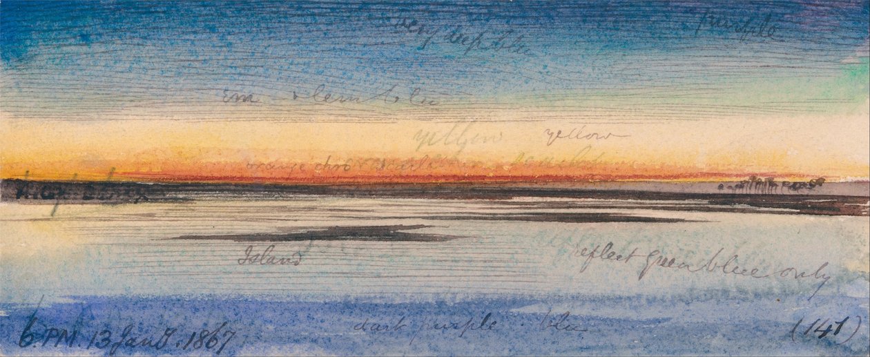Sonnenuntergang entlang des Nils von Edward Lear