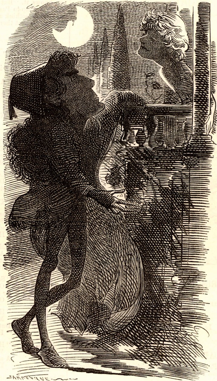 Henry Irving in Balkonszene von "Romeo und Julia" von Edward Linley Sambourne