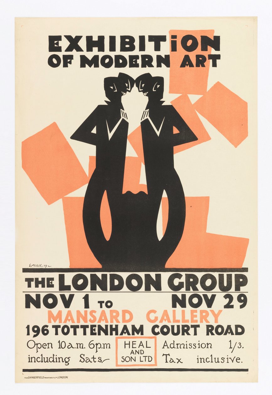 Plakat, Ausstellung Moderner Kunst - Die Londoner Gruppe von Edward McKnight Kauffer