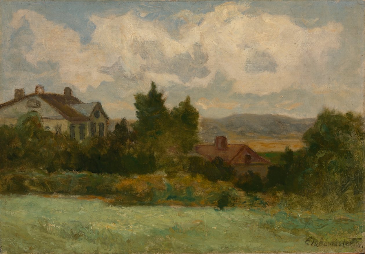 Ohne Titel Häuser und Bäume von Edward Mitchell Bannister