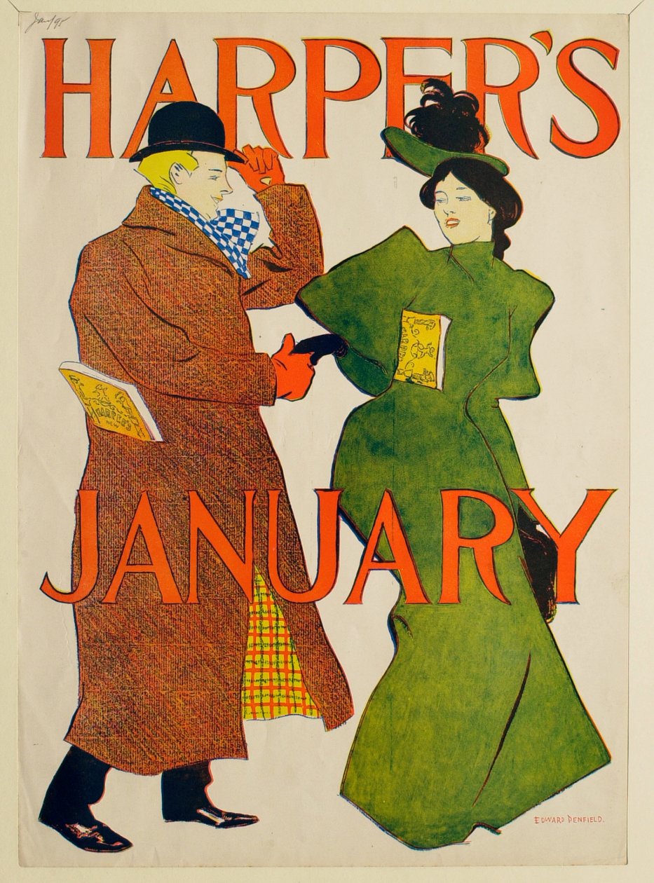 Mann und Frau im grünen Mantel, Januar Harper