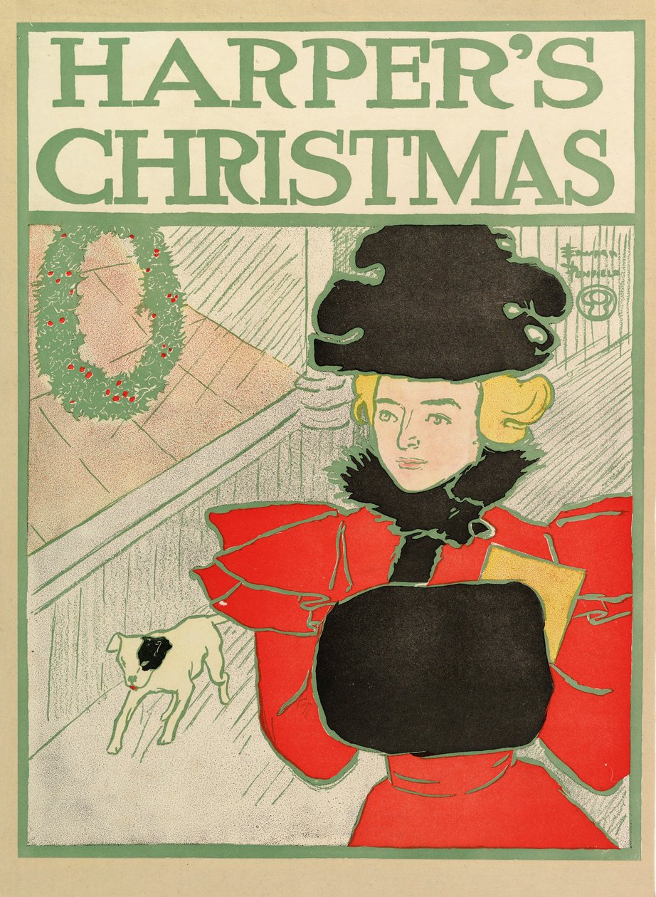 Poster für Harpers New Monthly Magazine, Weihnachten 1894 von Edward Penfield