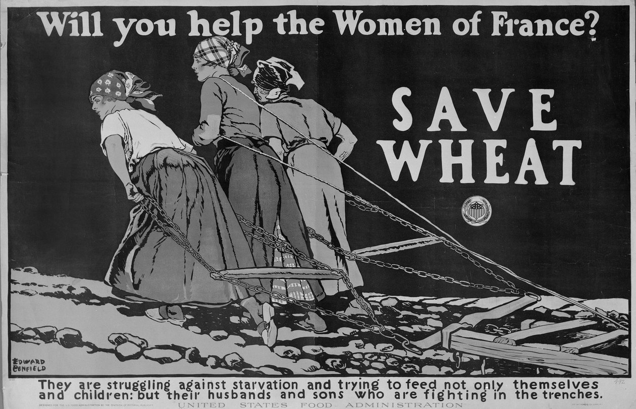 Wirst du den Frauen Frankreichs helfen? Plakat des Ersten Weltkriegs von Edward Penfield