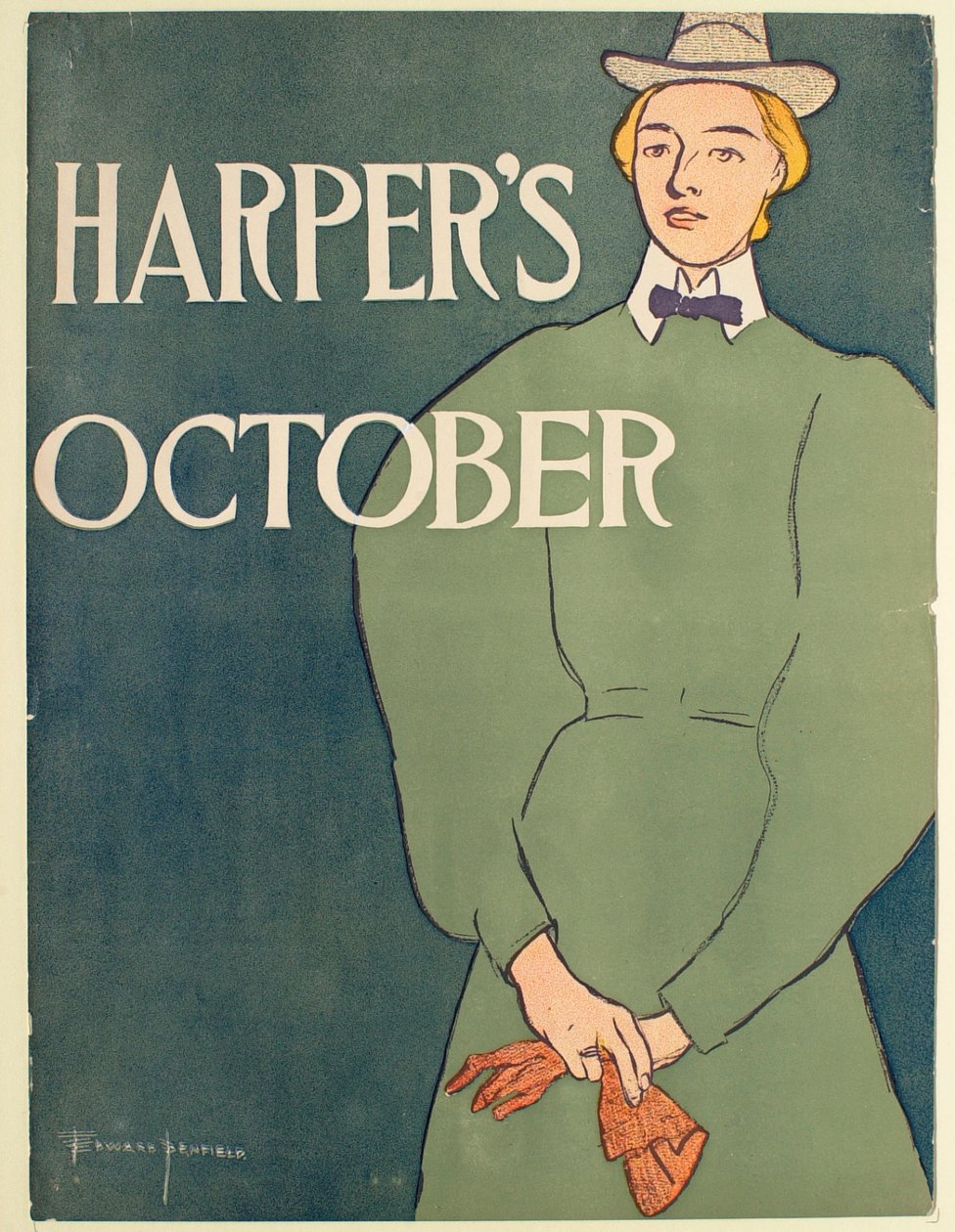 Frau in einem grünen Kleid, Oktober Harper