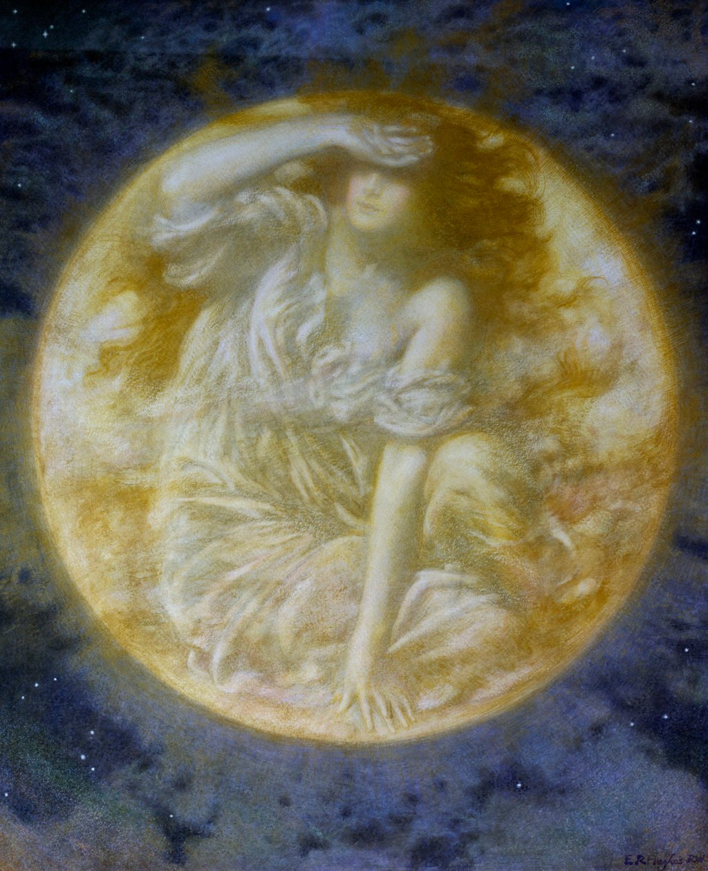 "Lune radieuse" (Strahlender Mond) Gemälde von Edward Robert Hughes (1851-1914) von Edward Robert Hughes