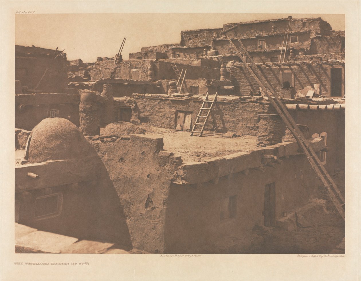 Portfolio XVII, Platte 609: Die Terrassenhäuser von Zuñi von Edward S. Curtis
