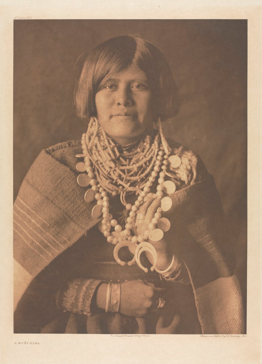 Portfolio XVII, Tafel 613: Ein Zuñi-Mädchen von Edward S. Curtis