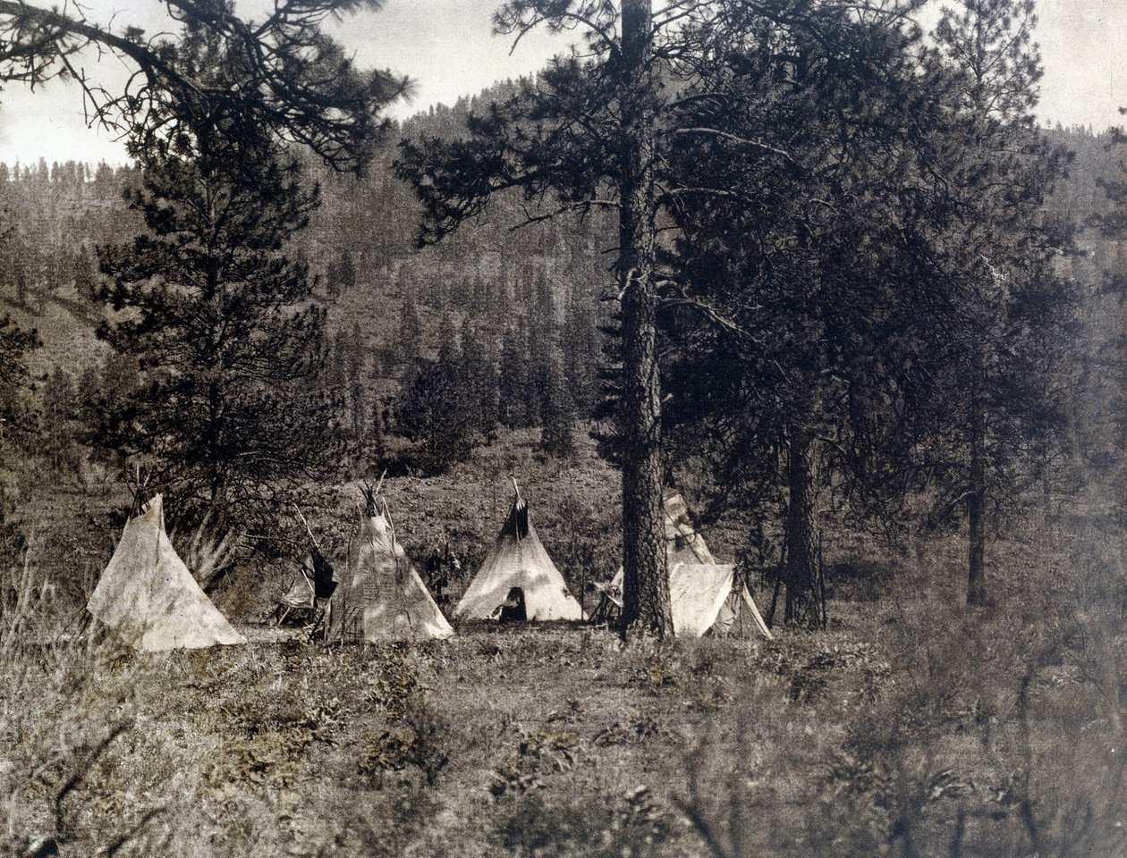Indianer Amerikas: Lager der Spokan-Indianer von Edward Sheriff Curtis
