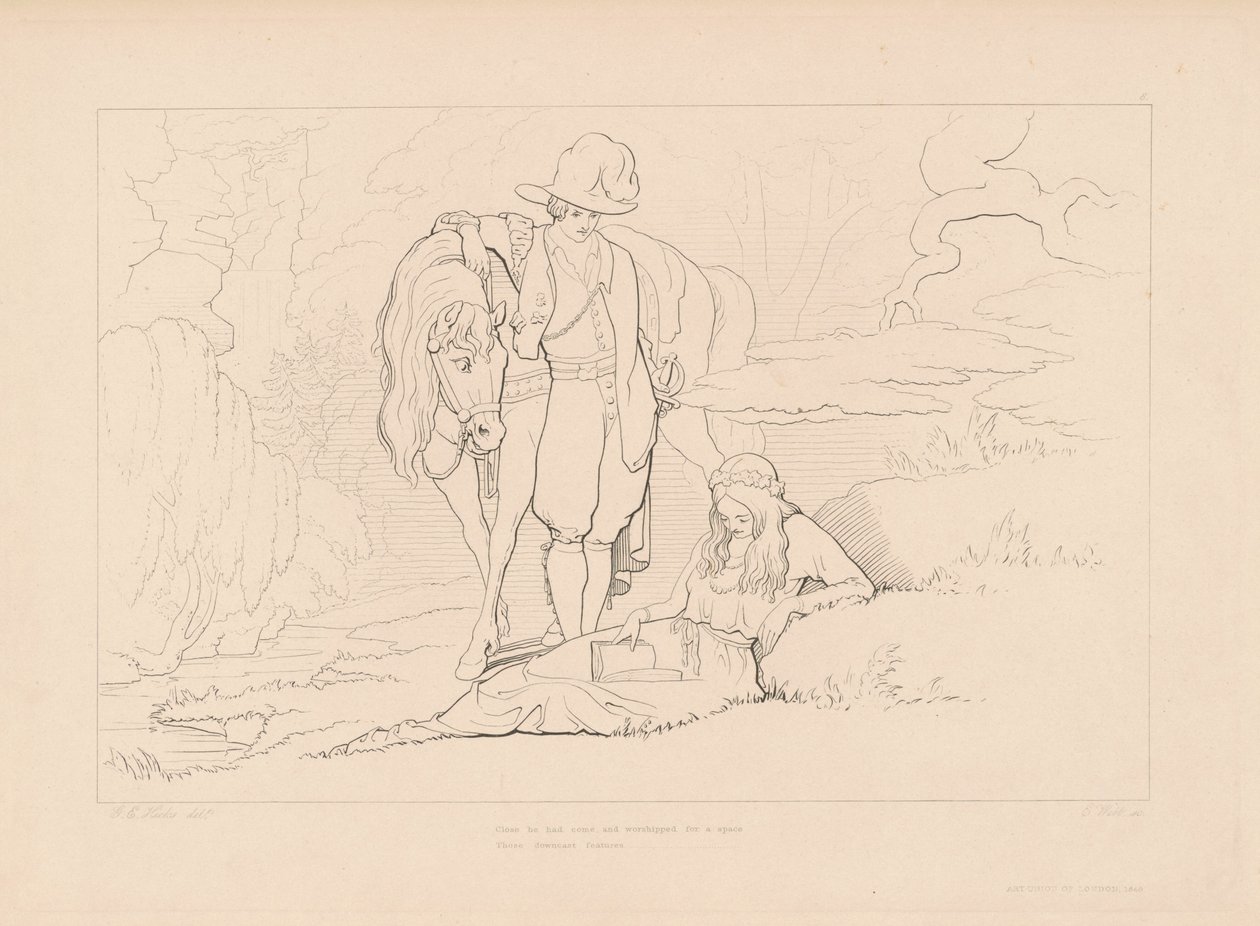 Nah war er gekommen... von Edward Webb, after George Elgar Hicks