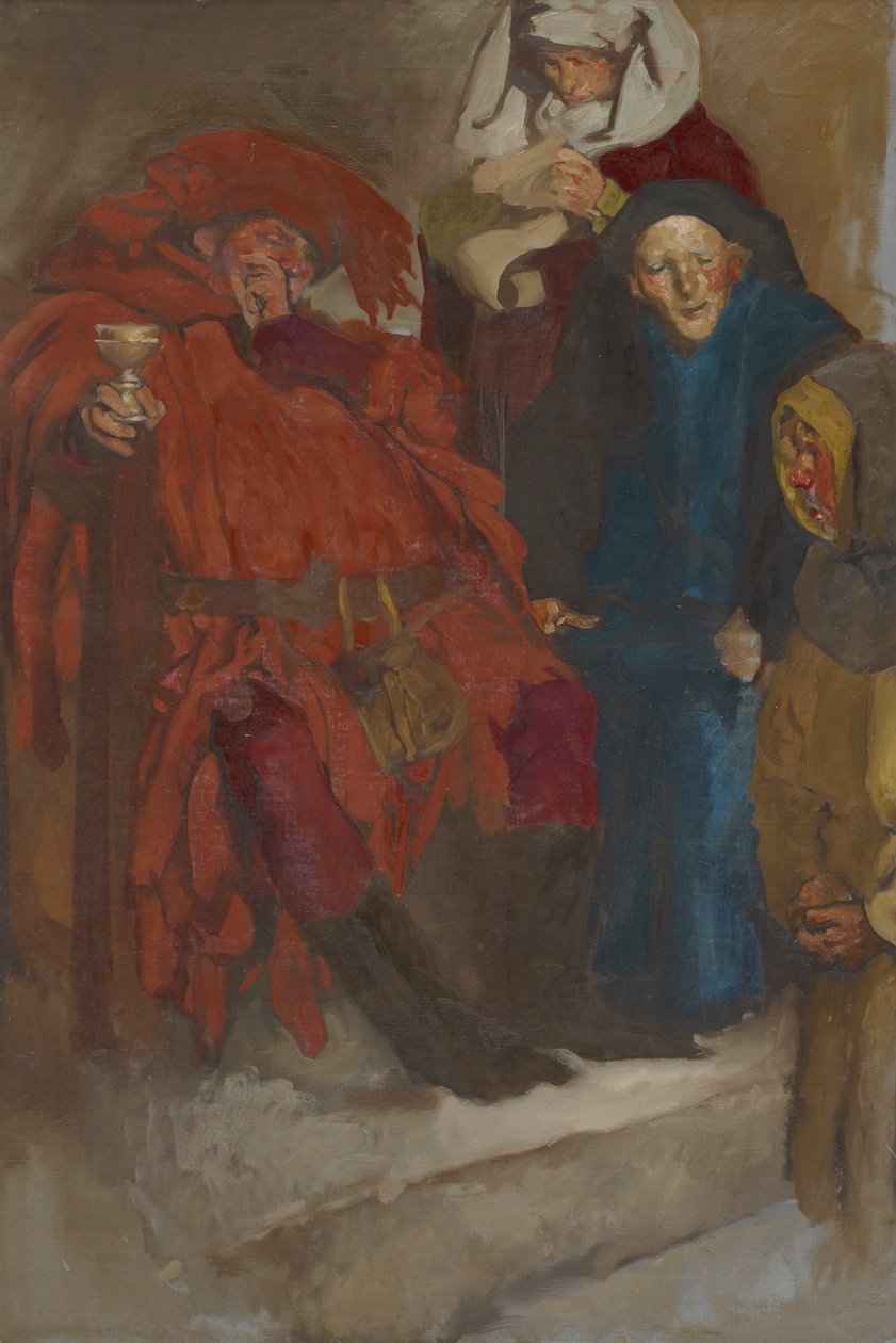 Kompositionsstudie, möglicherweise für Die lustigen Weiber von Windsor von Edwin Austin Abbey