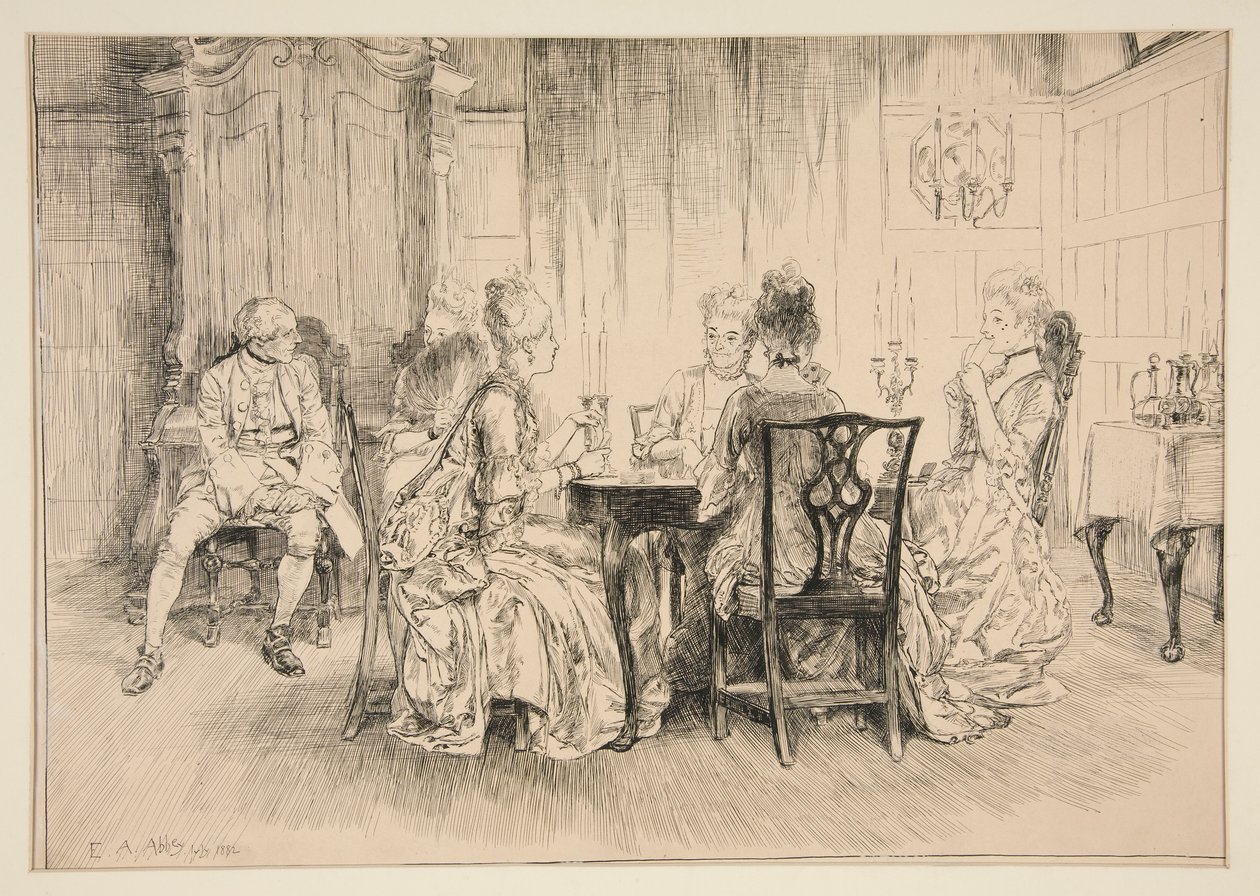 Essensszene - Illustration für Austin Dobson von Edwin Austin Abbey