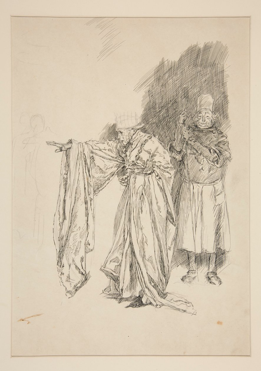 Frühe Studie für König - Akt II, Szene III, Alle von Edwin Austin Abbey