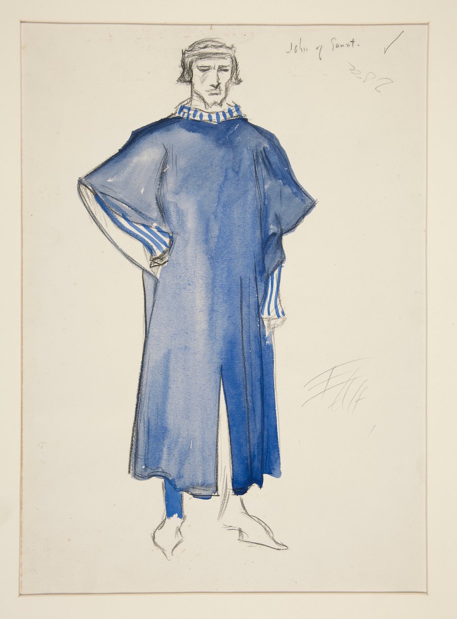 John of Gaunt, Kostümskizze für Henry Irving von Edwin Austin Abbey