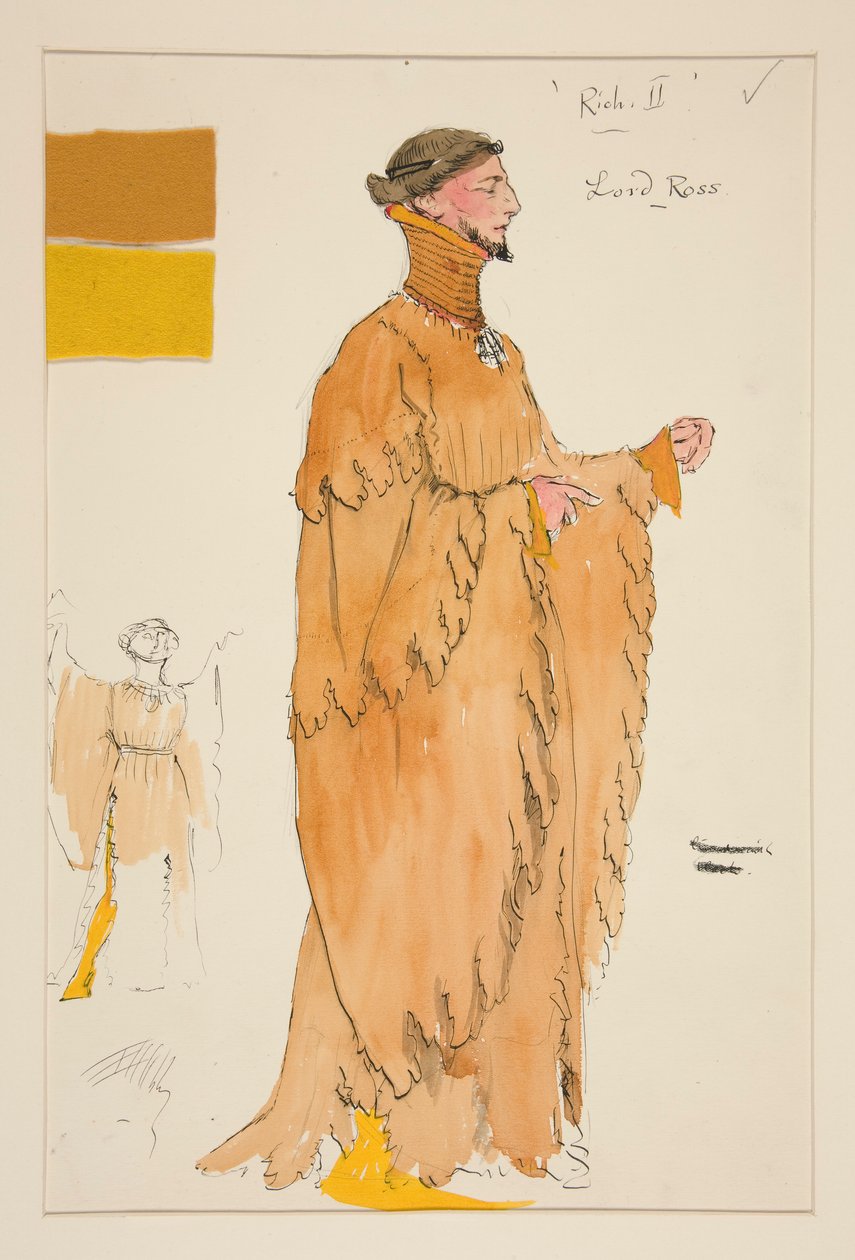 Lord Ross, Kostümskizze für Henry Irving von Edwin Austin Abbey