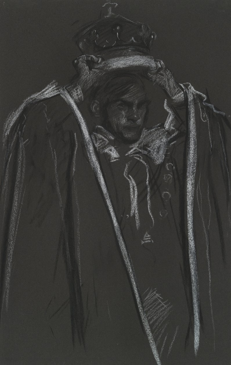 Peer platziert Krönungszepter von Edwin Austin Abbey