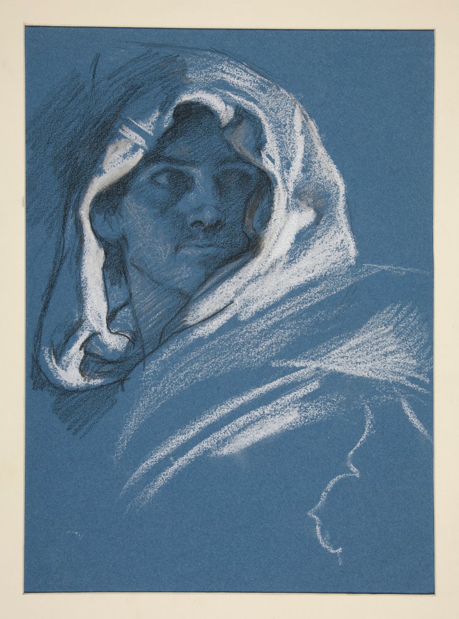 Porträt eines jungen Mannes mit Kapuze von Edwin Austin Abbey