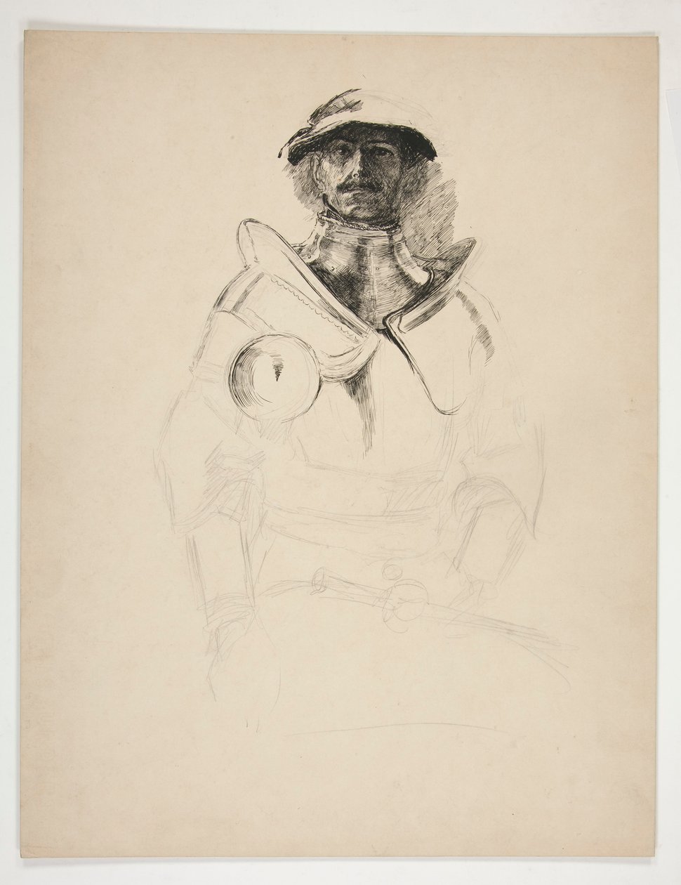 Skizze eines Ritters in Rüstung von Edwin Austin Abbey